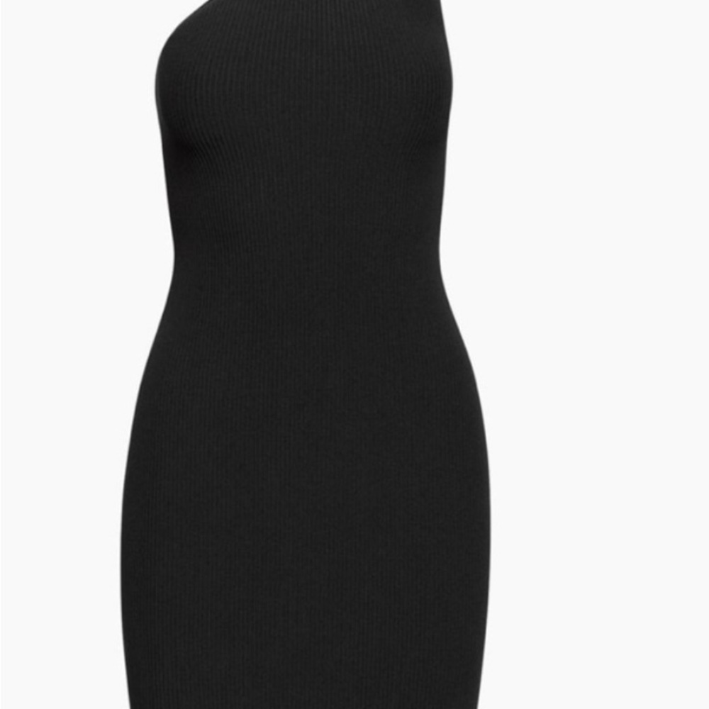 Babaton Sculpt Black One-Shoulder Dress